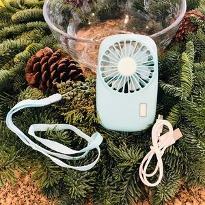 🦋Blu Butterfly Travel Fan - Aqua or White - USB rechargeable.